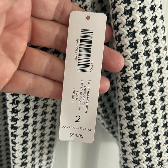 Sweet Houndstooth Envelope-Zip Collar Top BNWT SIZE 2 - Picture 4 of 5